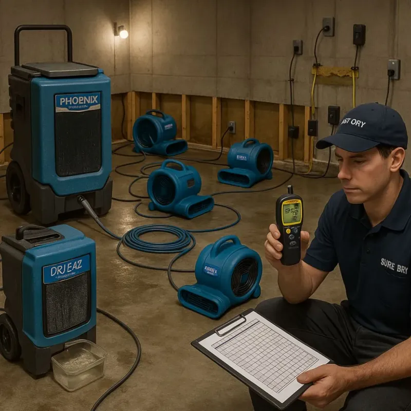 Structural Drying and Dehumidification process in Phillips County, AR